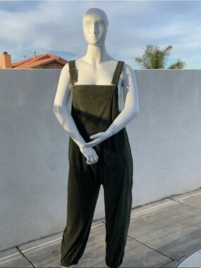 NWOT—Olive Green Polyester Overalls